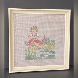 4 Vintage Fine Needlepoint Hand Made